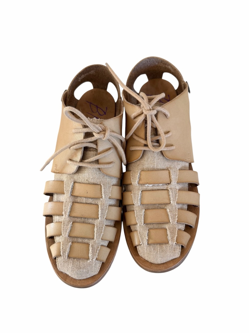 Blowfish Malibu Beige Woven Lace-Up Fisherman Sandals Greek summer shoes
